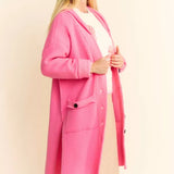 Multi Checker Hooded Side Slit Button Up Cardigan - 3 Colors* FINAL SALE *