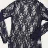 Lace Long Sleeve Top - Black