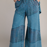 Patchwork Print Washed Terry Pant PREORDER