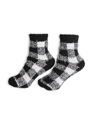 DB -  Comfy Check Crew Socks - Black