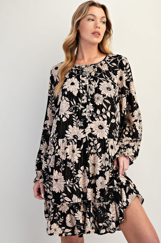Printed Rayon Knee Length Dress