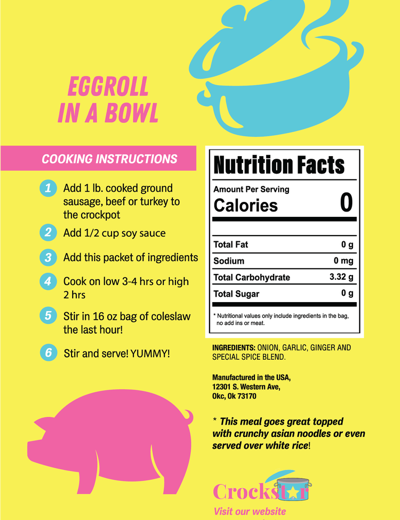 PREORDER -  Crockstar - Eggroll In A Bowl