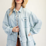 Button Down Chambray Tunic - LAST ONES FINAL SALE
