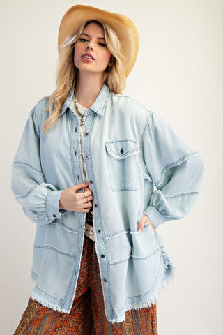 Button Down Chambray Tunic