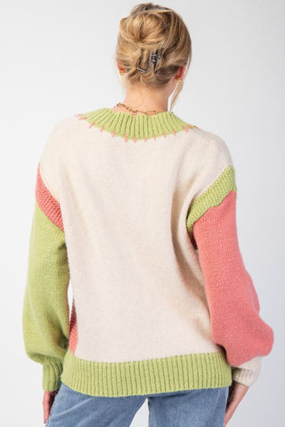 Skylar Color Block Knit Pullover