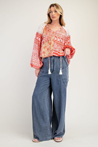 Joanie Mixed Print Top - FINAL SALE