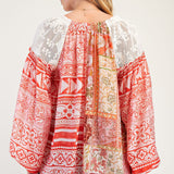Joanie Mixed Print Top - LAST ONES FINAL SALE