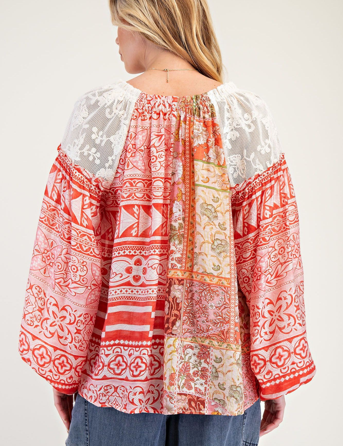 Joanie Mixed Print Top - LAST ONES FINAL SALE