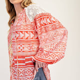 Joanie Mixed Print Top - LAST ONES FINAL SALE