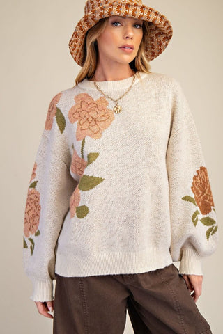 Floral Pattern Sweater