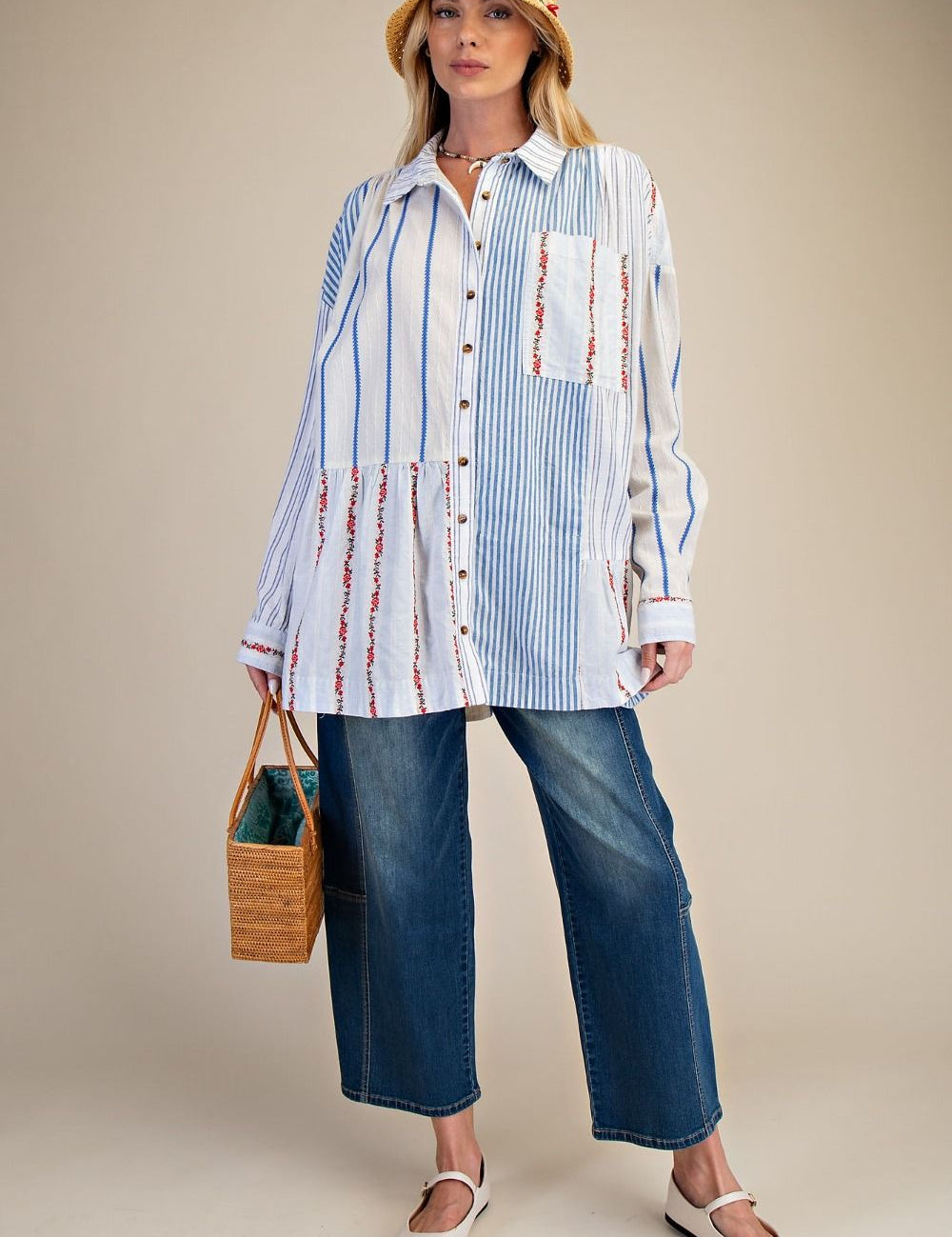 Mixed Stripe Button Down Shirt - PREORDER