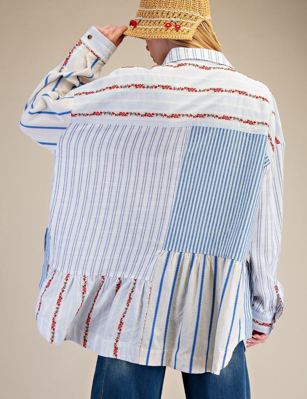 Mixed Stripe Button Down Shirt - PREORDER