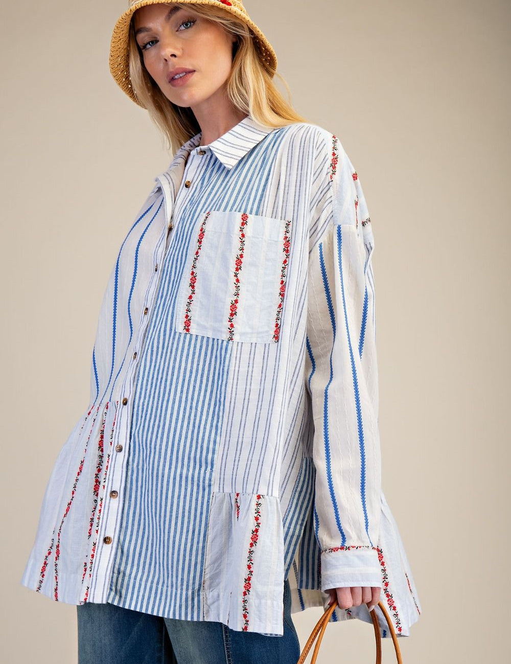Mixed Stripe Button Down Shirt - PREORDER