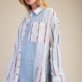 Mixed Stripe Button Down Shirt - PREORDER