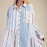 Mixed Stripe Button Down Shirt - PREORDER
