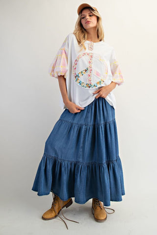 Ivory Peach Patch Top (Reg Only) - FINAL SALE