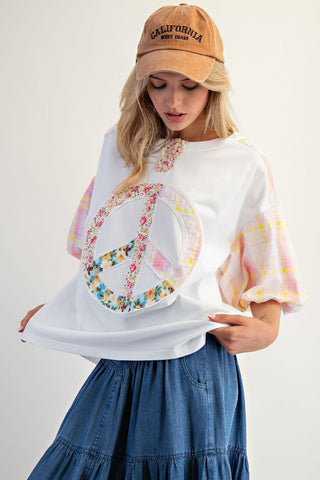 Ivory Peach Patch Top (Reg Only) - FINAL SALE