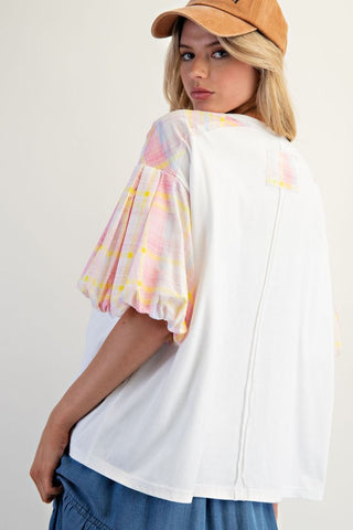 Ivory Peach Patch Top (Reg Only) - FINAL SALE