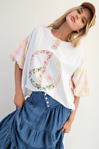 Ivory Peach Patch Top (Reg Only) - FINAL SALE