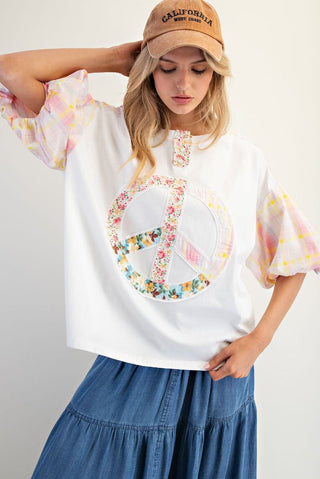 Ivory Peach Patch Top (Reg Only) - FINAL SALE