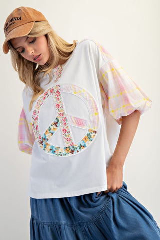 Ivory Peach Patch Top (Reg Only) - FINAL SALE