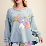 Floral Patched Washed Terry Pullover PREORDER