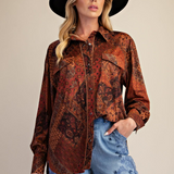 Patchwork Printed Suede Shirt PREORDER