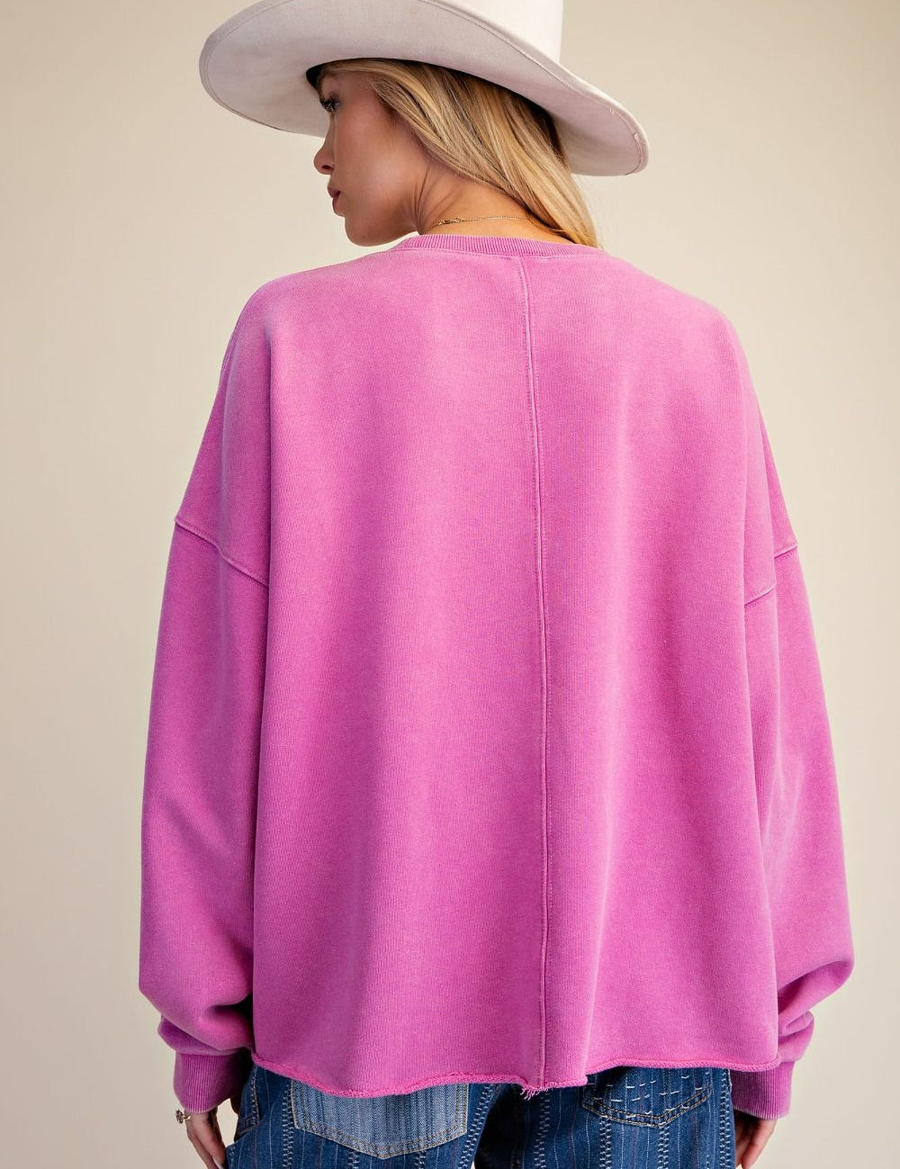 Blossom Babe Terry Pullover - Dragonfruit