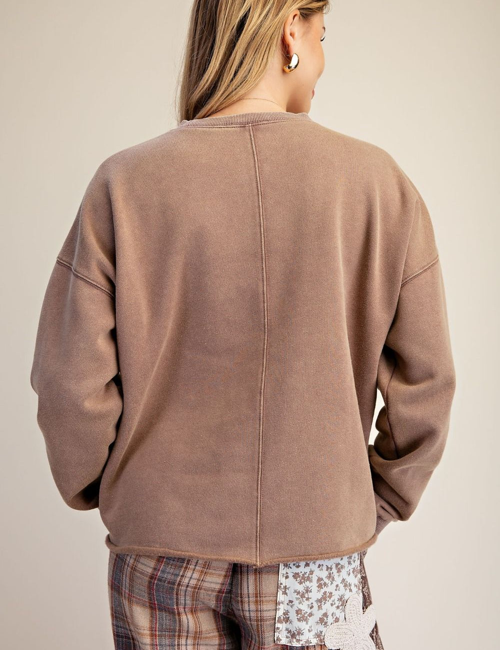 Blossom Babe Terry Pullover - Mocha