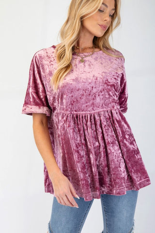 Vickie Velvet Babydoll Top