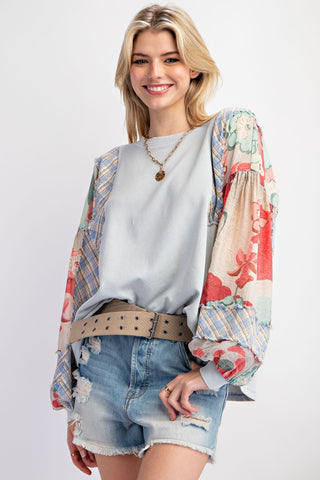 Teresa Print Sleeve Top