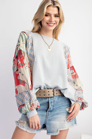 Teresa Print Sleeve Top