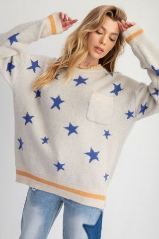 Star Pattern Knit Sweater - FINAL SALE