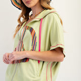 Penny's Peach Patch Zipper Terry Top (Reg Only) - FINAL SALE
