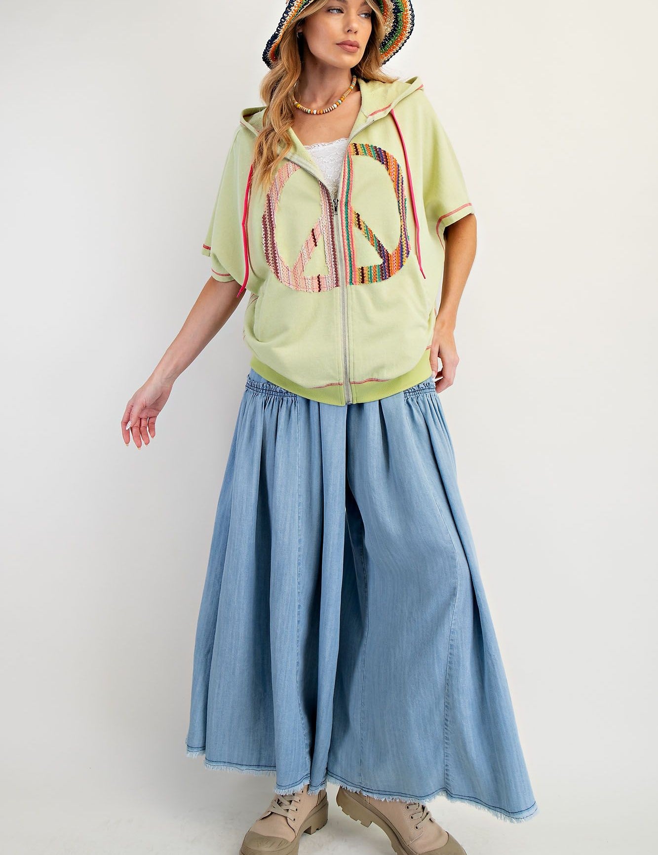 Penny's Peach Patch Zipper Terry Top (Reg Only) - FINAL SALE