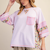 Half Sleeves Print Mix Boxy Top PREORDER
