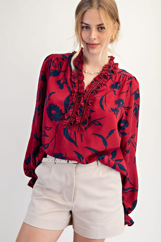 Floral Printed Woven Top - PREORDER