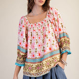 Border Printed Challis Top PREORDER