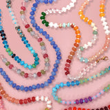 Wanderlust Natural Stone Glass Mix Bead Necklace - 3 Styles