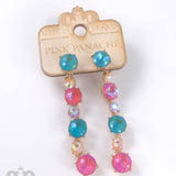 Multi-Color Rhinestone Drop Earrings - 2 Styles