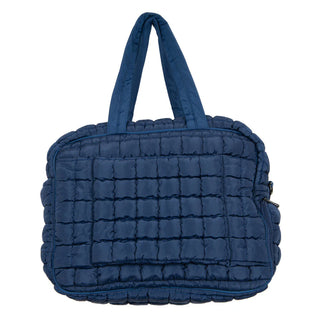 Navy Quilted Duffel Weekender Bag w/ Pass-Thru Slip  - PREORDER