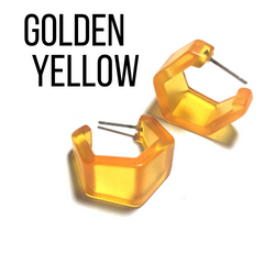 Hexagon Geo Frosted Hoop Earrings  - PREORDER