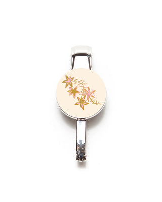 DB -  Print Purse Key Hanger - Pink Hibiscus Flowers