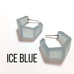 Hexagon Geo Frosted Hoop Earrings  - PREORDER