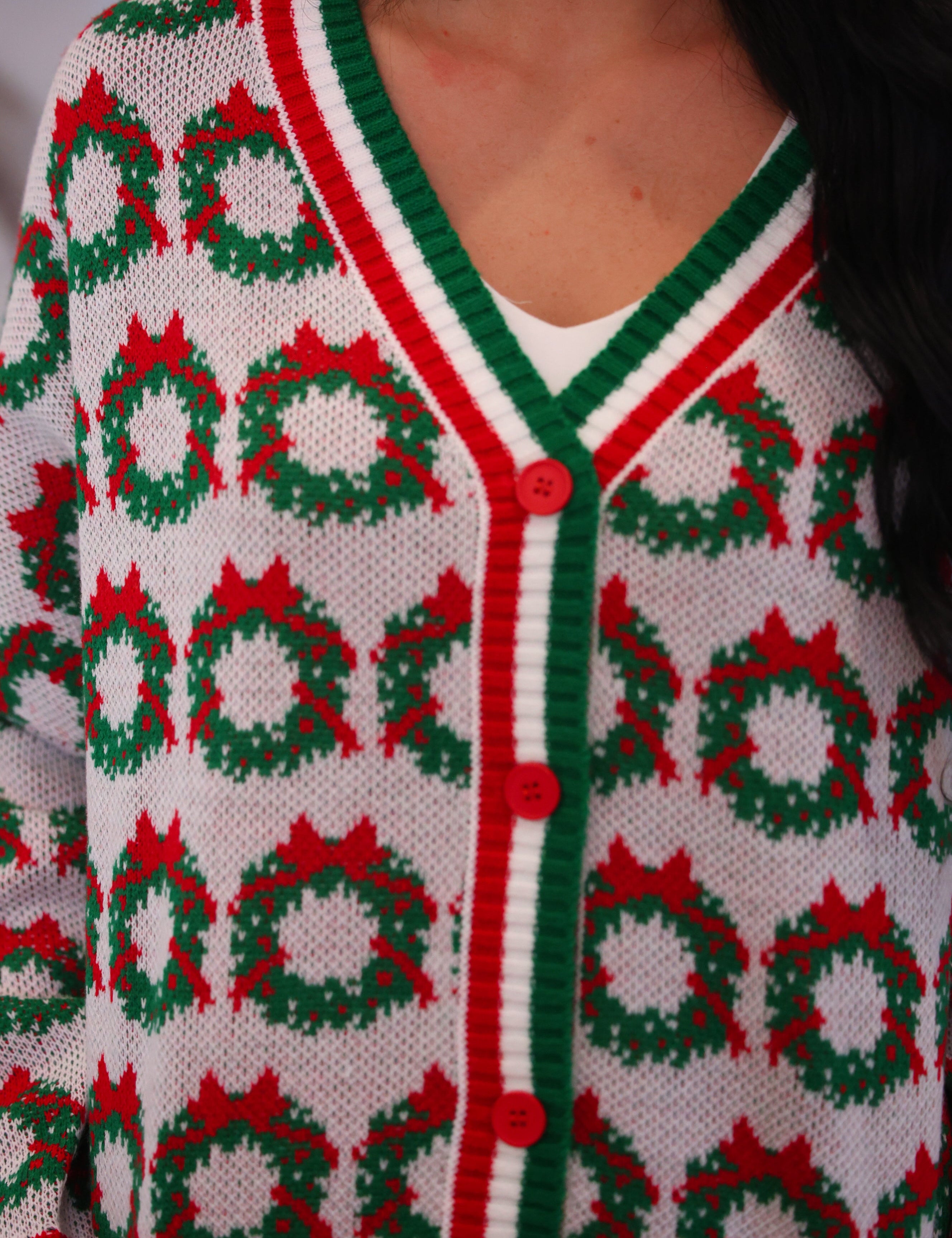 PREORDER- Ribbon Wreath Knit Cardigan