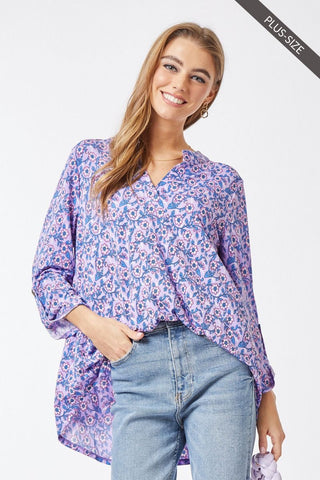 Dear Scarlett Lizzy Top In Lavender Floral