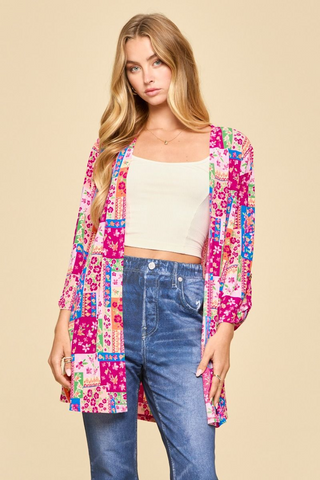 Multi Floral Print Lizzy Cardigan