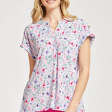 Dear Scarlett Short Sleeve Lizzy Top In Lavender Floral. - LAST ONES FINAL SALE