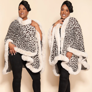 NEW YORKER RUANA - SNOW LEOPARD PREORDER