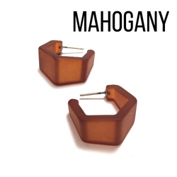 Hexagon Geo Frosted Hoop Earrings  - PREORDER